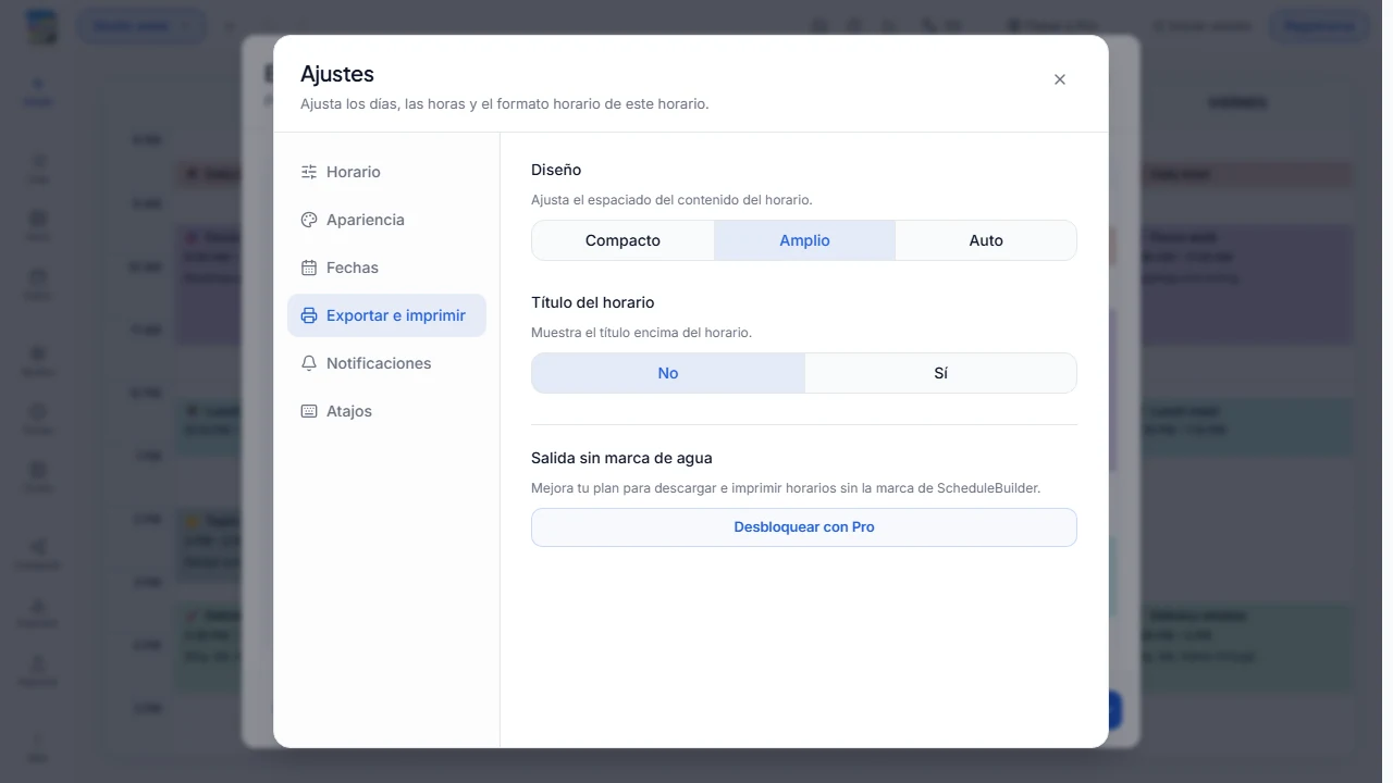 Marcador de posición neutro para una captura del menú Exportar con las opciones PNG, PDF y JSON