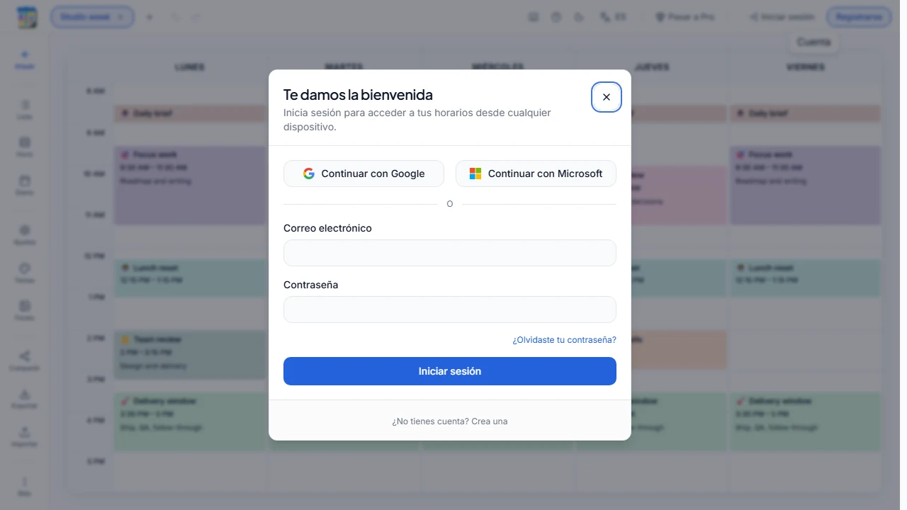 Marcador de posición para una captura de pantalla de la pantalla de inicio de sesión y del enlace para restablecer la contraseña